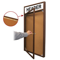 Indoor Poster Wood Display Cases with Header and Lights (Single Door)
