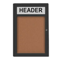 Indoor Enclosed Bulletin Boards 22 x 28 with Header (Radius Edge)
