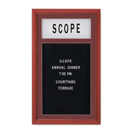 Designer Wood Framed Letter Board SwingFrames with Message Header | Swing Open Changeable Letterboard in 6 Sizes + Custom