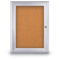 Outdoor Enclosed Poster Display Cases | SwingCase Radius Edge Cabinet Corners + Cork Board Choose 15 Sizes and Custom