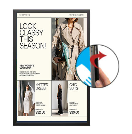 Poster Snap Frames 1 1/4" Profile for Mounted Graphics 1/8", 3/16" and 1/4" Thick Boards in 40+ Sizes