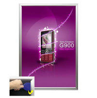 SwingSnap Poster Snap Frames with 1 1/4" Security Profile for Mounted Graphics on Rigid Boards 1/8", 3/16", and 1/4" Thick in 35+ Sizes