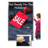 Extra Large 60x60 Poster Snap Frame Security-Style with Pallet Tool | Fast-Change Aluminum Snap Open Profile 1 1/4" Wide