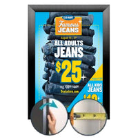 SwingSnap Fast Change Poster Snap Frames with Bold 2 1/2" Wide Edge Metal Profile in 35+ Sizes