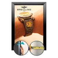 SwingSnap Poster Snap Frames with Bold 2 1/2" Profile for MOUNTED GRAPHICS on  1/8", 3/16", and 1/4" Thick Boards 40+ Sizes