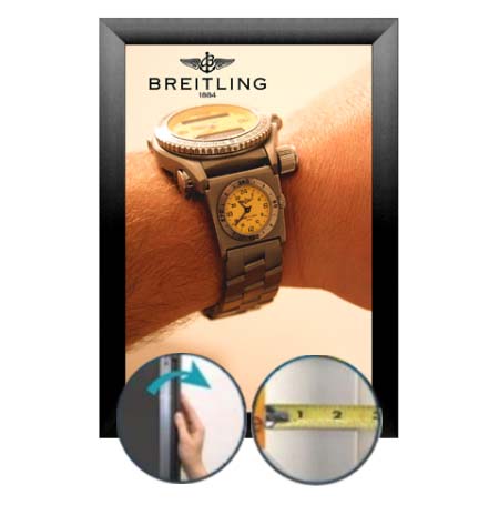 SwingSnap Poster Snap Frames with Bold 2 1/2" Profile for MOUNTED GRAPHICS on  1/8", 3/16", and 1/4" Thick Boards 40+ Sizes