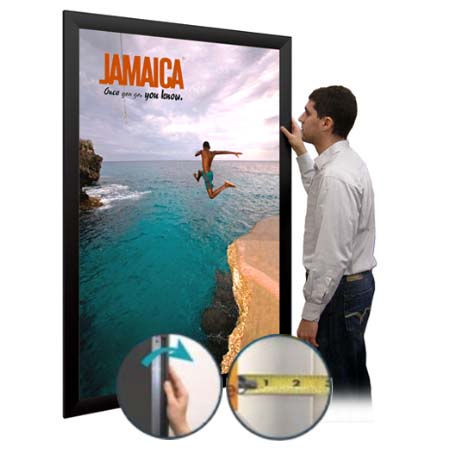 SwingSnap Extra Large Front Loading Poster Snap Frames 2 1/2" Wide Edge Profile in 25+ Sizes & Custom