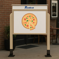 20" x 30" Viewable Area Magnetic White Dry Erase Board Outdoor Message Center with Header and Posts (Single Door)