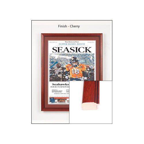 Seattle Seahawks Superbowl 48 Newspaper Wood Display Frame