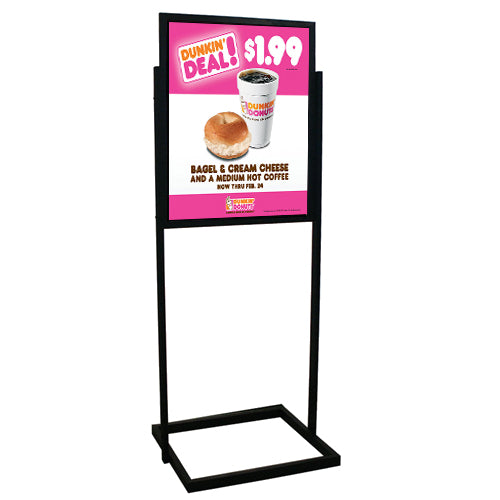 1 Tier 22 x 28 Large poster, double sided with easy top loading frame design.