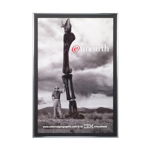 POLISHED SILVER 10x20 FRAME with RAVEN BLACK MATBOARD