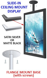 11 x 14 Ceiling Mount Poster Display Signs - with Flange Base