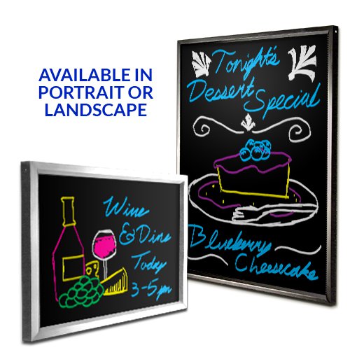 Upscale Restaurant and Hospitality 11x14 Black Marker Boards in Portrait and Landscape Sizes