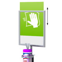 11x14 Pedestal Sign Holder with Sanitizing Wipe Holder (Slide-In Design)
