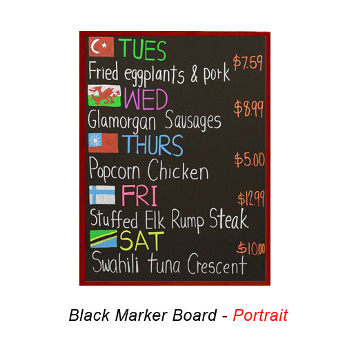 VALUE LINE 11x17 BLACK DRY ERASE BOARD with WOOD FRAME (SHOWN IN PORTRAIT ORIENTATION)