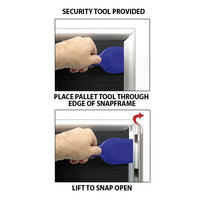 SECURITY PALLET TOOL INCLUDED TO OPEN 12x20 FRAMES