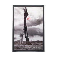 POLISHED SILVER 12x24 FRAME with RAVEN BLACK MATBOARD