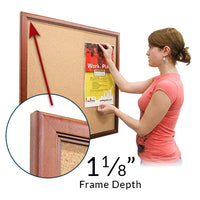 14"x14" Access Cork Board™ #353 Wood Frame Profile with 1 1/8" Overall Frame Depth