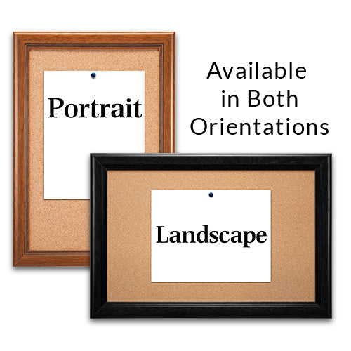 Open Face #353 Wood Framed 14 x 22 Access Cork Boards Can be Ordered in Portrait or Landscape Orientation