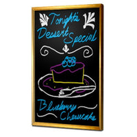 Upscale, Hospitality Wall Mount 14x22 Black Marker Board Display Frames | Brass Frames and 25 Custom Colors
