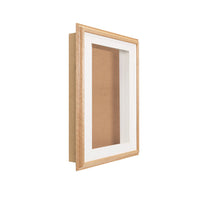16 x 20 Oak Shadowbox SwingFrames with Cork Board and Interior Lighting (1" Deep)