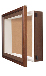 Wall Mounted Display Case 16x20 Wood Framed Designer Enclosed Bulletin Board