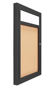 18 x 24 Enclosed Indoor Bulletin Boards with Header 18 x 24 (Single Door)