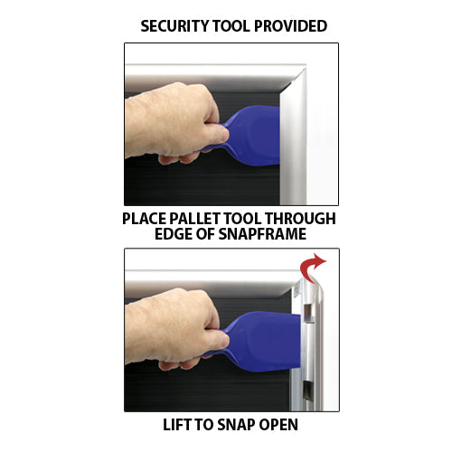 SECURITY PALLET TOOL INCLUDED TO OPEN 18x24 FRAMES