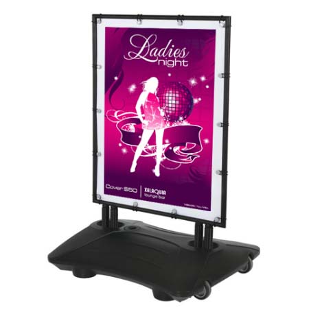 STREET-MASTER™ Pavement Sidewalk Sign with Fillable Water Base (for 24” x 36” Banners)