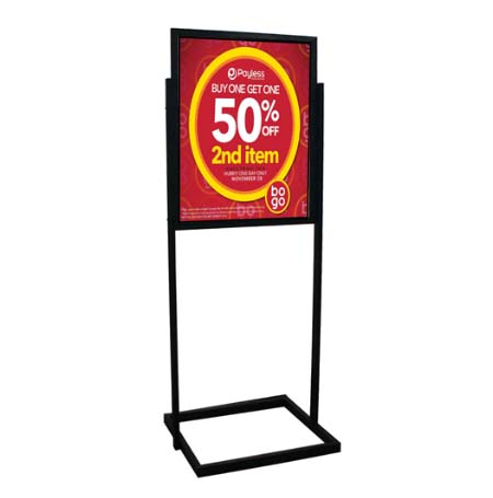 2 Tier Tilted Sign Holder Floor Poster Stand | for 22x28 Signs and Posters  Size