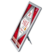 5x7 AD Promo Snap Frame in Metal Silver Finish | Place on Counter Top, Tabletop, Shelf or Wall Mount