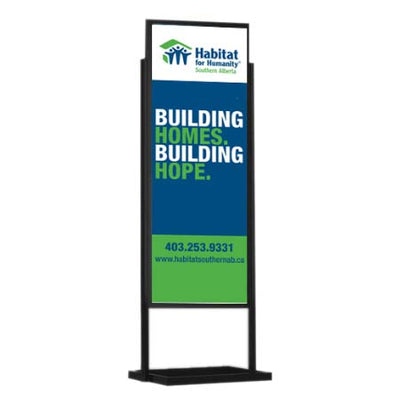 1 Tier Information Board 24x36 with Sturdy Rectangular Base Sign Stand and  Top Load Poster Holder