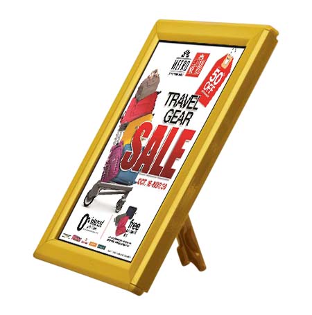 5x7 AD PROMO Frame with Yellow Snap Frame  Small Tabletop Sign Frame –  Displays4Sale
