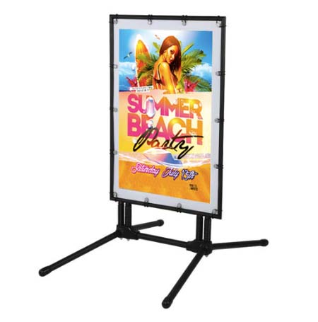 STREET-MASTER™ Wind Stand Pavement Sidewalk Sign with Dual Flexible Spring Feet for Two-Sided 30x40 Banner