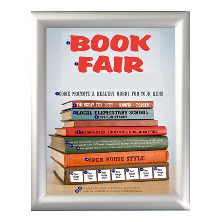 Two-Sided Window Display with Two 8.5 x 11 Snap Frame Sign Holders | Silver Frames 1" with High-Bond Adhesive Tape