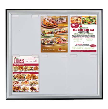 Two-Color Wall Snap Frame Holds Up to Six 8.5 x 11 Paper Size | Black and Silver Combo Metal Frame Finish