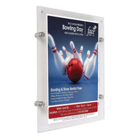 18 x 24 Clear Acrylic Sign Holder for Wall Mount with Standoffs Hardware and Magnets