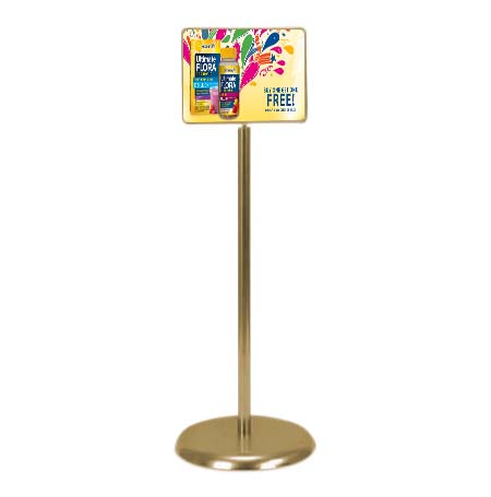 14 x 11 Poster Sign Stand with Pedestal Base | Gold