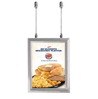 Ceiling Mount Display 8.5x11 Snap Frame Poster Sign Holder | Two-Sided Silver Metal Frame Finish