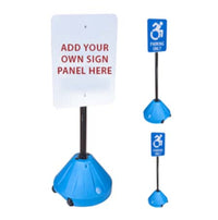 Rolling Outdoor Sidewalk Portable Sign with Single Post (Varying Pole Heights 48" or 58") | BLUE BASE