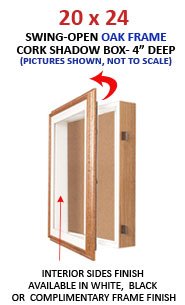 20x24 Wall Oak Shadow Boxes (4" Deep) | Wood Shadow Box Frame