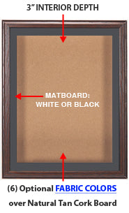 20"x30" SwingFrame Oak Shadow Box Display Case with Cork Board 3” Deep