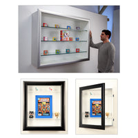 SUPER WIDE FACE SHADOW BOX 21 x 93 WITH SHELVES (8" DEEP) | WALL MOUNT