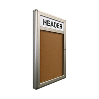 22 x 28 Indoor Enclosed Bulletin Board with Header (Rounded Corners)