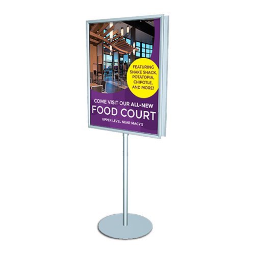 22x28 Modern Poster Display Sign Stand | Double-Sided - Black & Silver ...