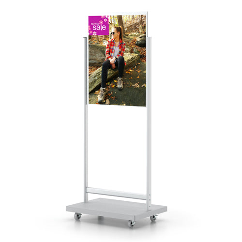 2 Tier Rolling Powerhouse Silver Poster Display Stand for 22x28 Poster  Signs – Displays4Sale