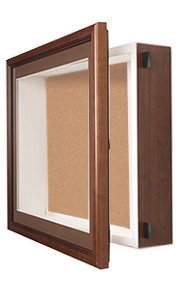 Wall Mounted Display Case 22x28 Wood Framed Designer Enclosed Bulletin Board
