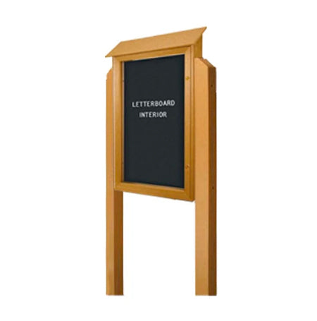Free Standing 24x36 Single Door Outdoor Letter Board Message Center with Posts - Left Hinged
