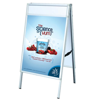 A-Board Slide-In Sidewalk Sign Holders (for 24x36 Posters) in Silver or  Black Finish – Displays4Sale