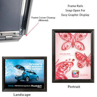 24 x 36 Snap Frame with Mitered Corners Wall Mounts in Portrait or Landscape Position